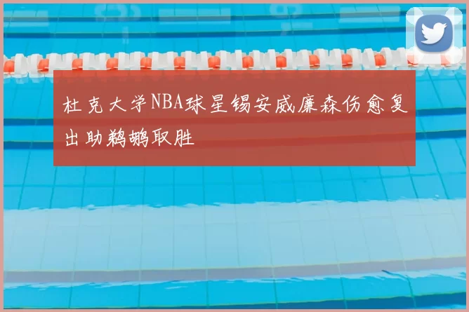 杜克大学NBA球星锡安威廉森伤愈复出助鹈鹕取胜