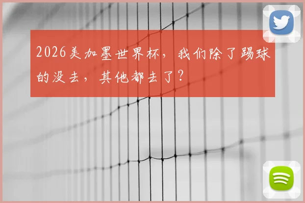 2026美加墨世界杯,我们除了踢球的没去,其他都去了?
