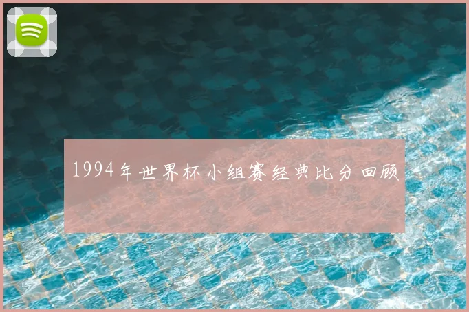 1994年世界杯小组赛经典比分回顾